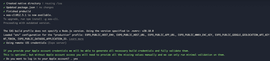 Apple account login in terminal